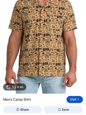 Cinch Men's O.K. Corral Print Camp Shirt